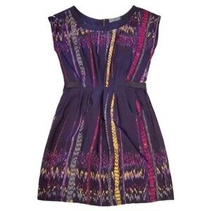 Fishbowl purple abstract ribbon dress with pockets size small
